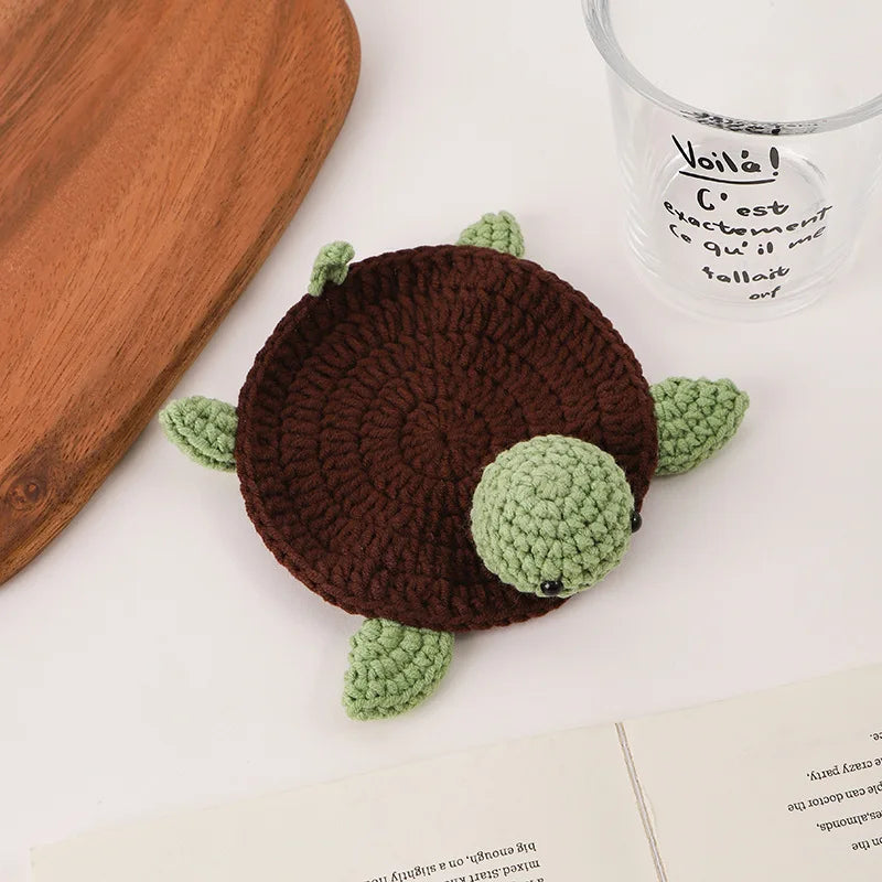 Ribbit — Sous-verre grenouille en crochet, fait main
