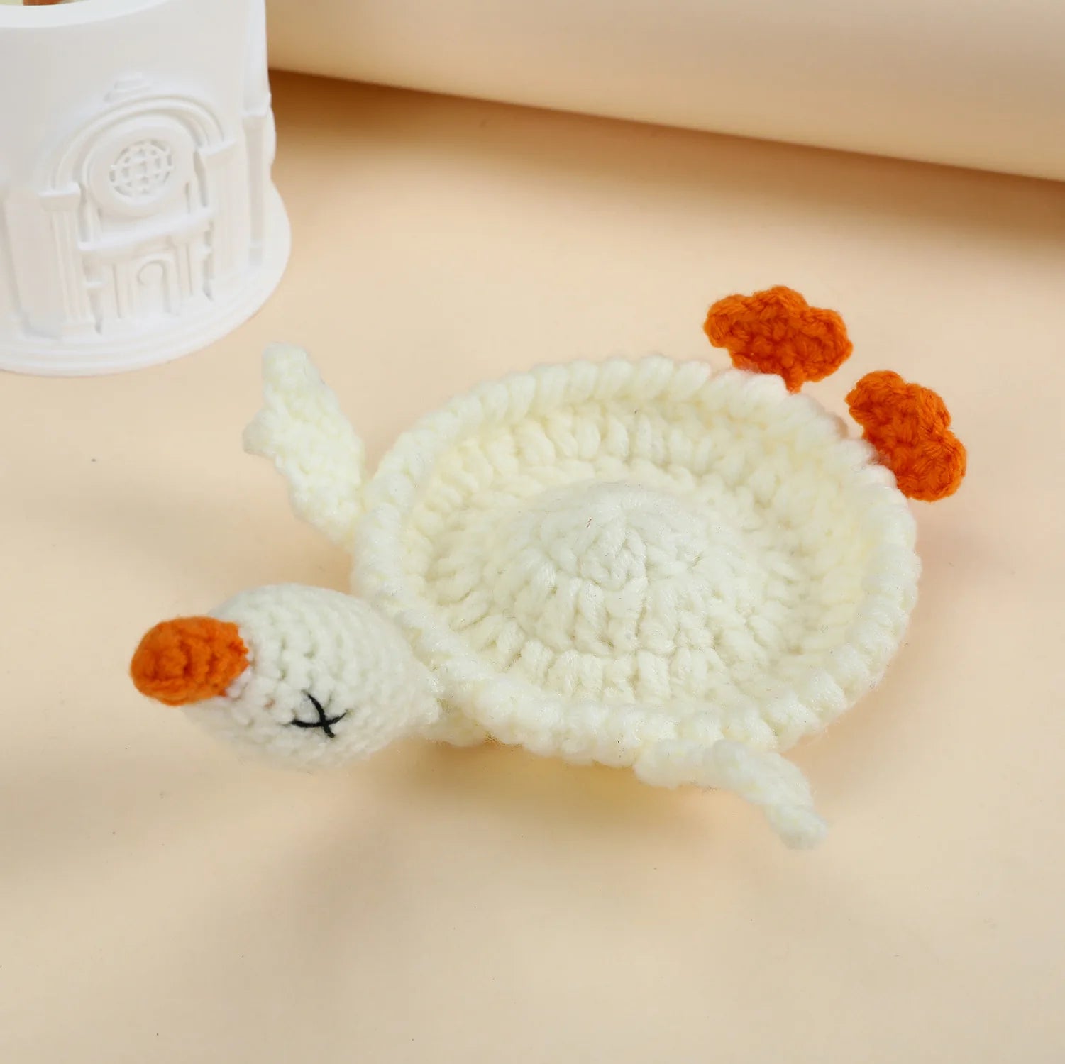Ribbit — Sous-verre grenouille en crochet, fait main
