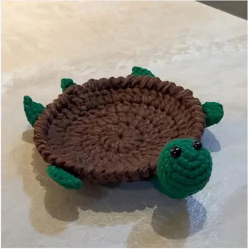 Ribbit — Sous-verre grenouille en crochet, fait main