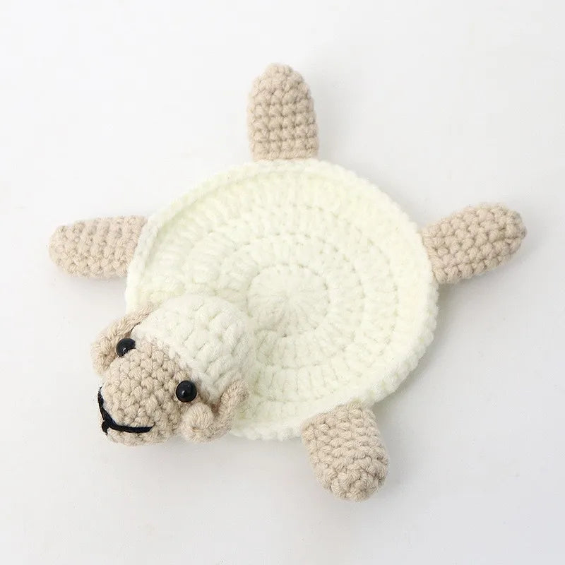 Ribbit — Sous-verre grenouille en crochet, fait main