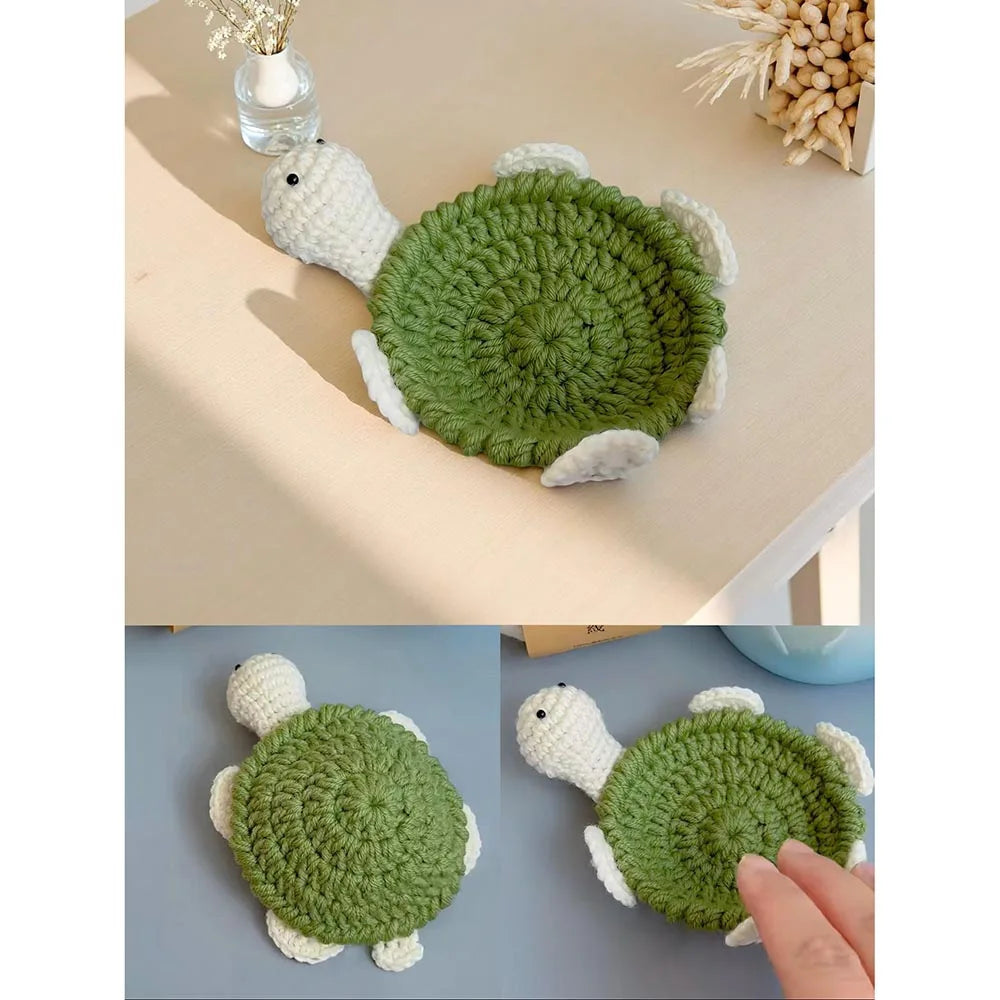 Ribbit — Sous-verre grenouille en crochet, fait main