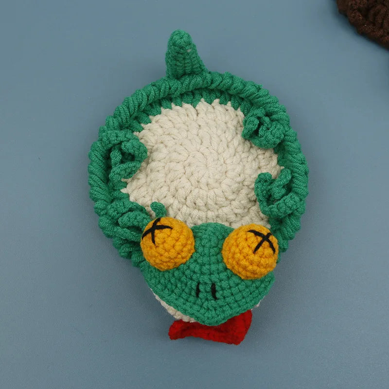 Ribbit — Sous-verre grenouille en crochet, fait main
