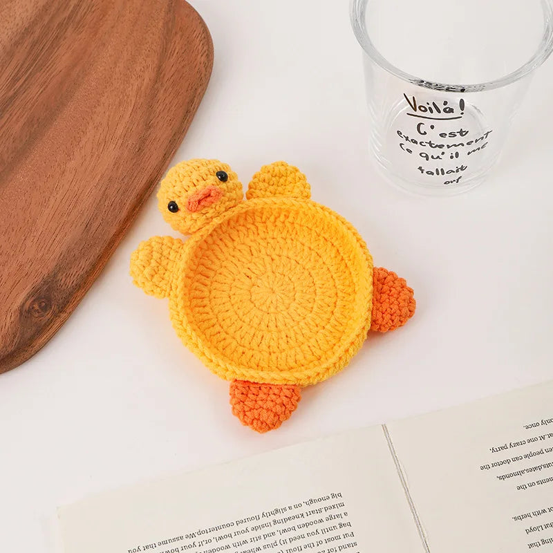 Ribbit — Sous-verre grenouille en crochet, fait main