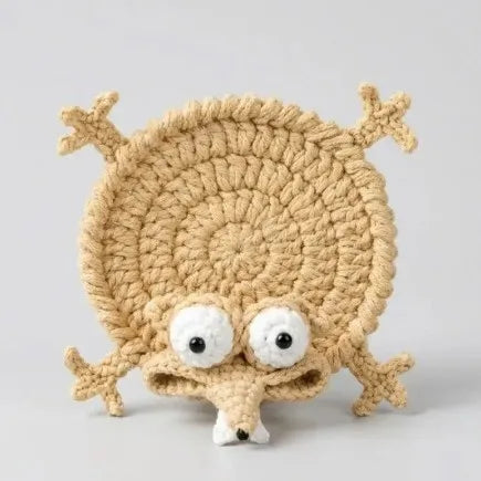 Ribbit — Sous-verre grenouille en crochet, fait main