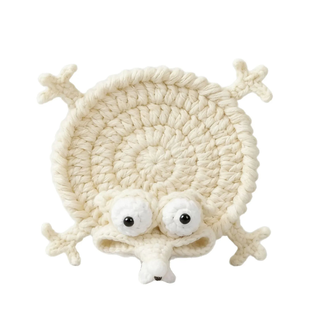 Ribbit — Sous-verre grenouille en crochet, fait main